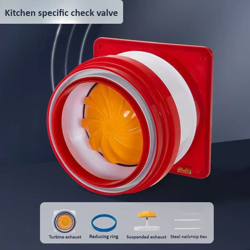 ABS Check Valve Reducer for Kitchen Range Hood Exhaust Pipe