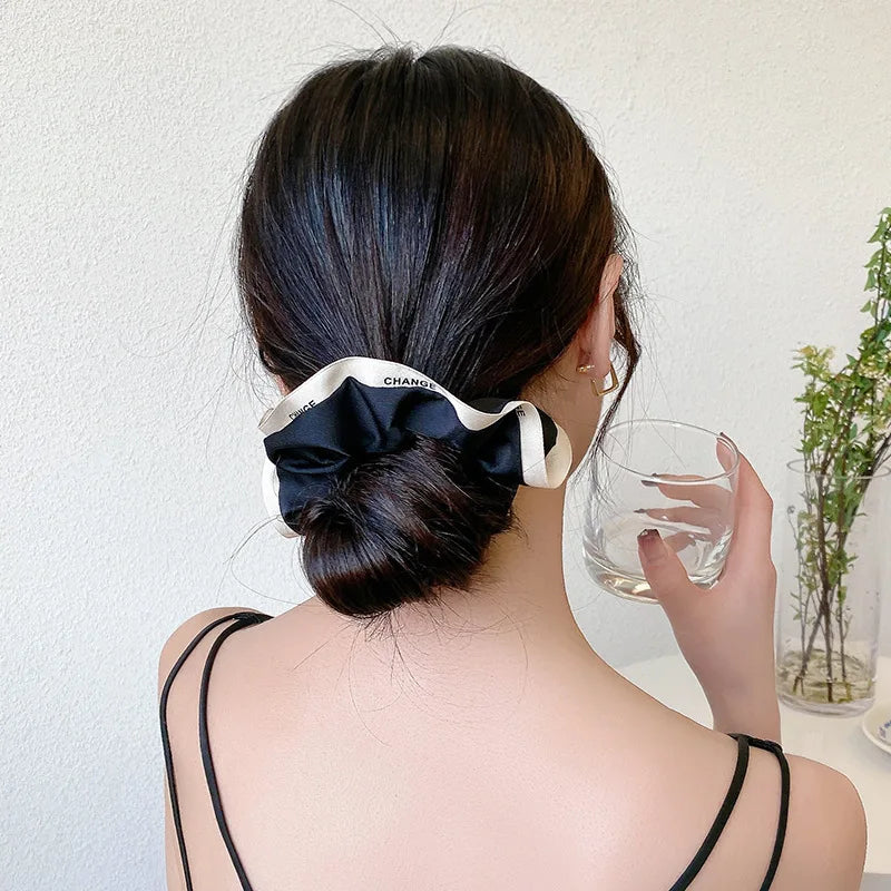 Lace Polka Dot Hair Ties – Large Round Ponytail Holders Women