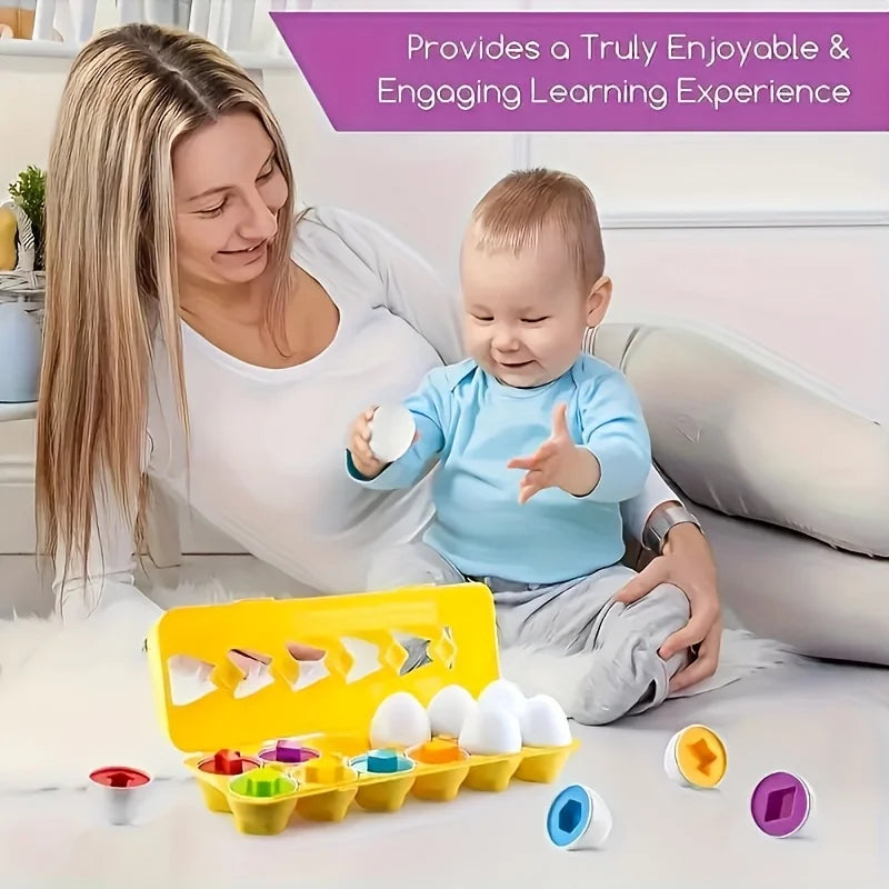 Color & Shape Matching Egg Toys for Toddlers | 6/12pcs Set