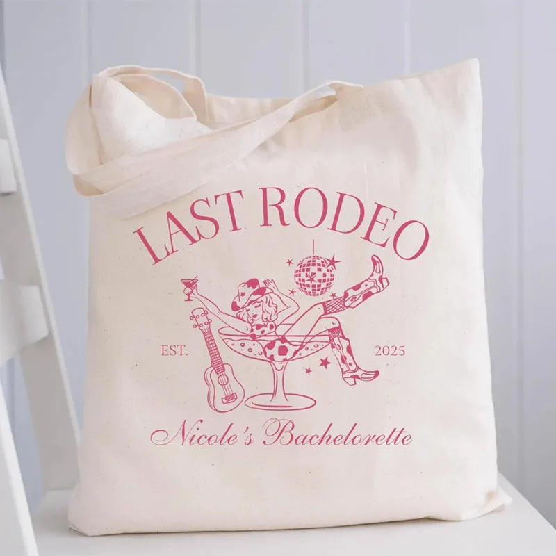 Personalized Last Rodeo Bachelorette Tote Bag | Custom Name Personalized Tote Bag Peaceful Pleasures Health and Wellness