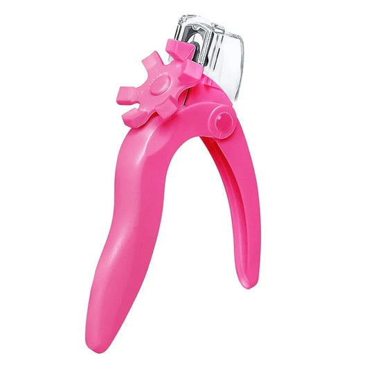 U Shaped Nail Clipper Acrylic Fake Nail Cutter Trimmer Precise Cutting Manicure Tool with Sizer for Nail Tip Edge Peaceful Pleasures Health and Wellness pink Upgraded