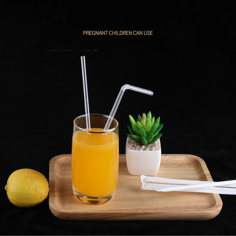 19cm Black or Clear Plastic Straws Indvidually Wrapped BPA free Drinking Straws 7.75 Inches or 9 Inches Bended Straws Beverage Peaceful Pleasures Health and Wellness