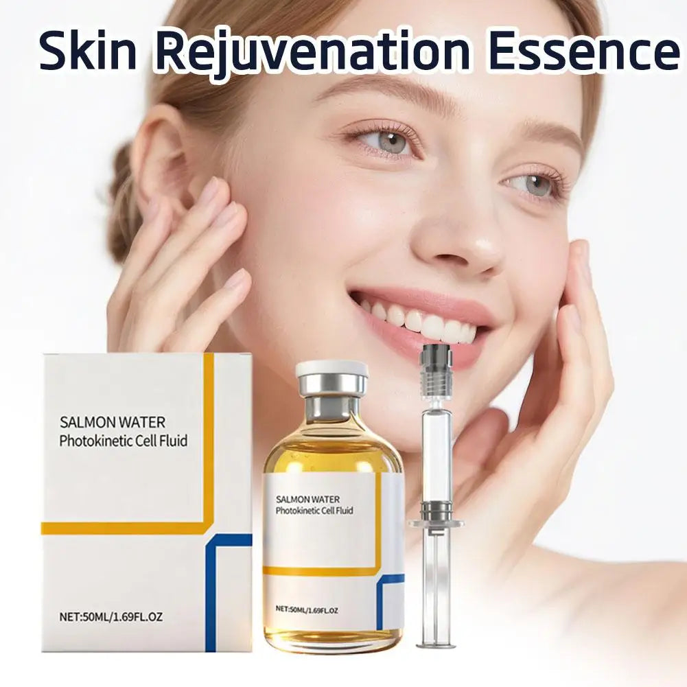 Salmon Water Photokinetic Cell Fluid Moisturizing Lifting Firming Brighten Skin Texture Ampoule Needle Tube Anti-wrinkle Essence Peaceful Pleasures Health and Wellness