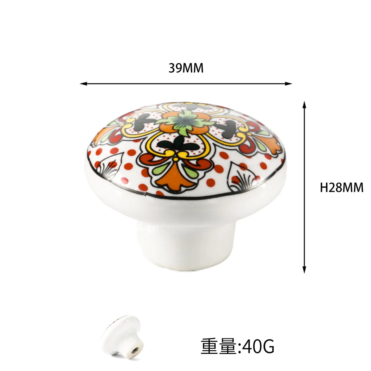 Bohemian Ceramic Cabinet Knob | Antique Finish Drawer Pull