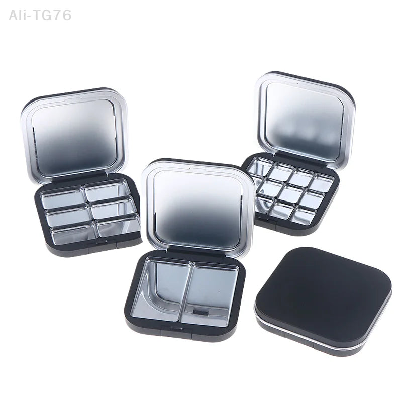 Magnetic Empty Makeup Palette Matte Black with Mirror & Pans