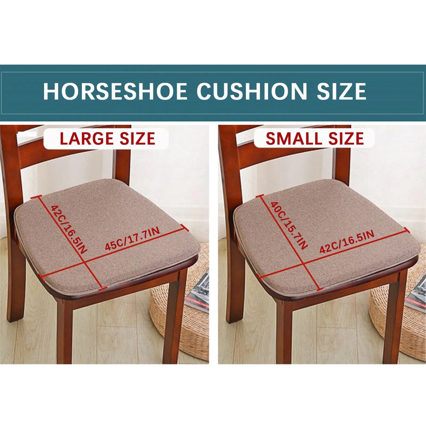 Non-Slip Chair Pads with Ties – Horseshoe Seat Cushion