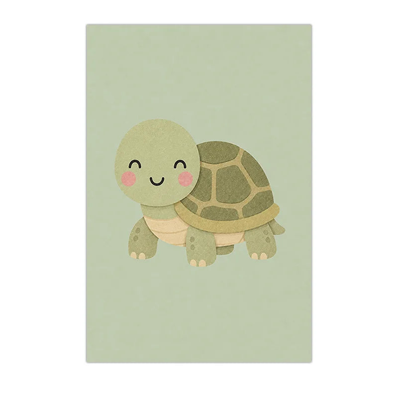 Nursery Animal Canvas Wall Art | Nordic Kids Bedroom Poster