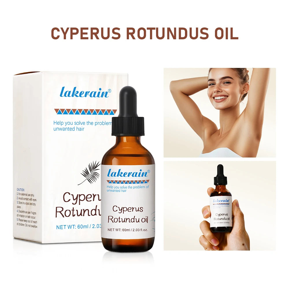 60ml Cyperus Rotundus Oil Nourish the Skin Ingredients are Safe Inhibit Hair Growth Wide Scope of Application Solve Hair Dense P Peaceful Pleasures Health and Wellness black