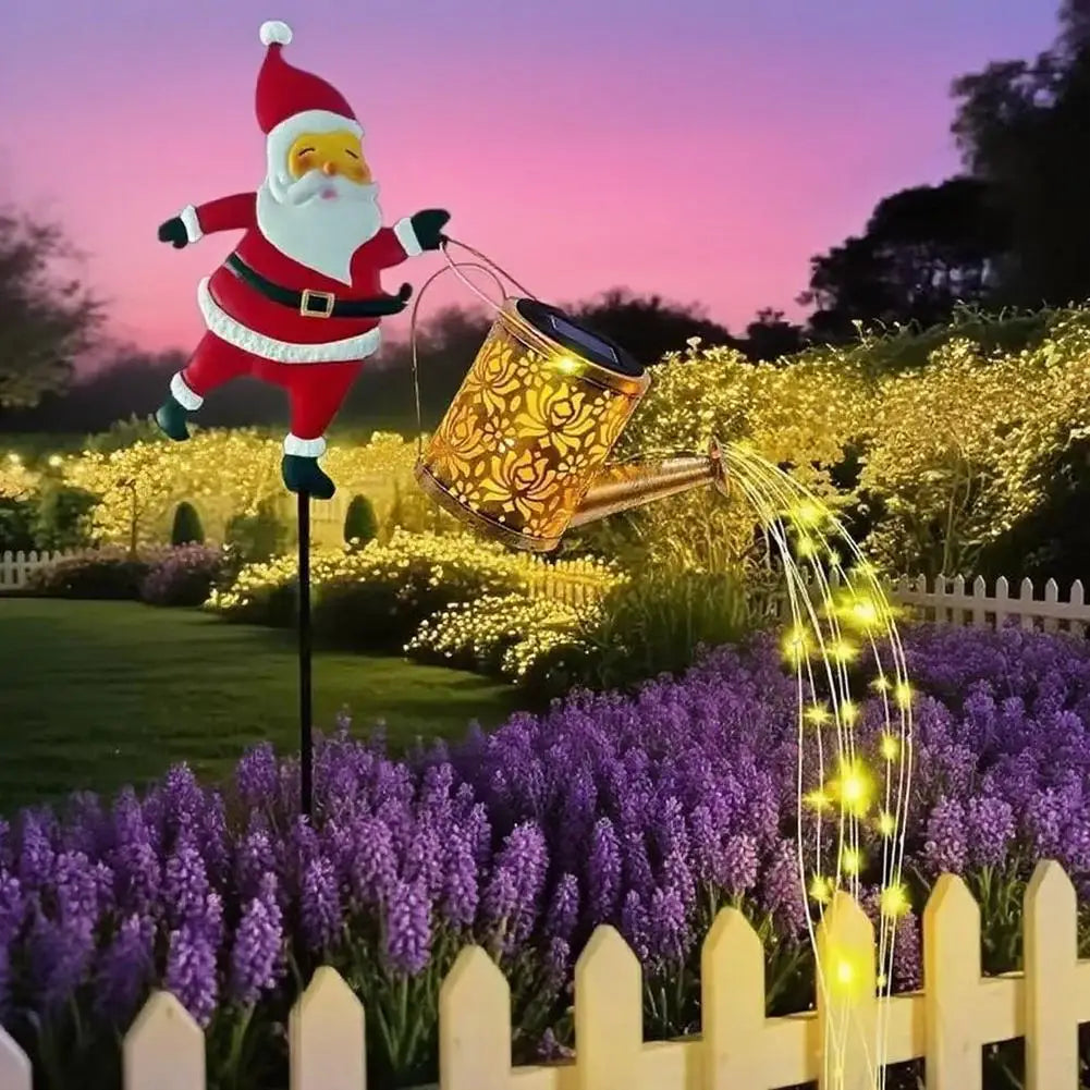 Solar Santa Claus Hanging Kettle Lantern – Garden Decor Light