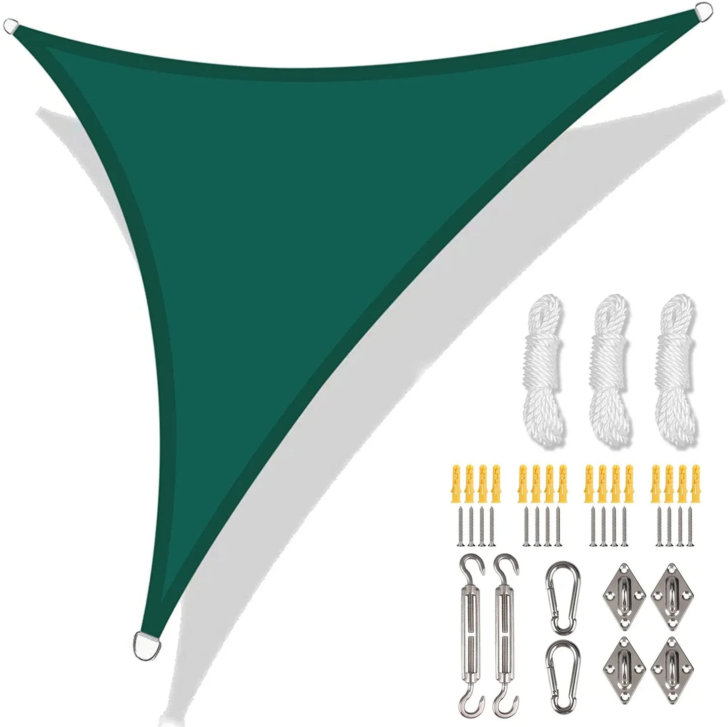 5/3.6/3/2M Triangle Shade Sail Waterproof Sunshade Sail Canopy 98%UV Block Awning with Free Rope for Garden Patio Pergola Gazebo Peaceful Pleasures Health and Wellness