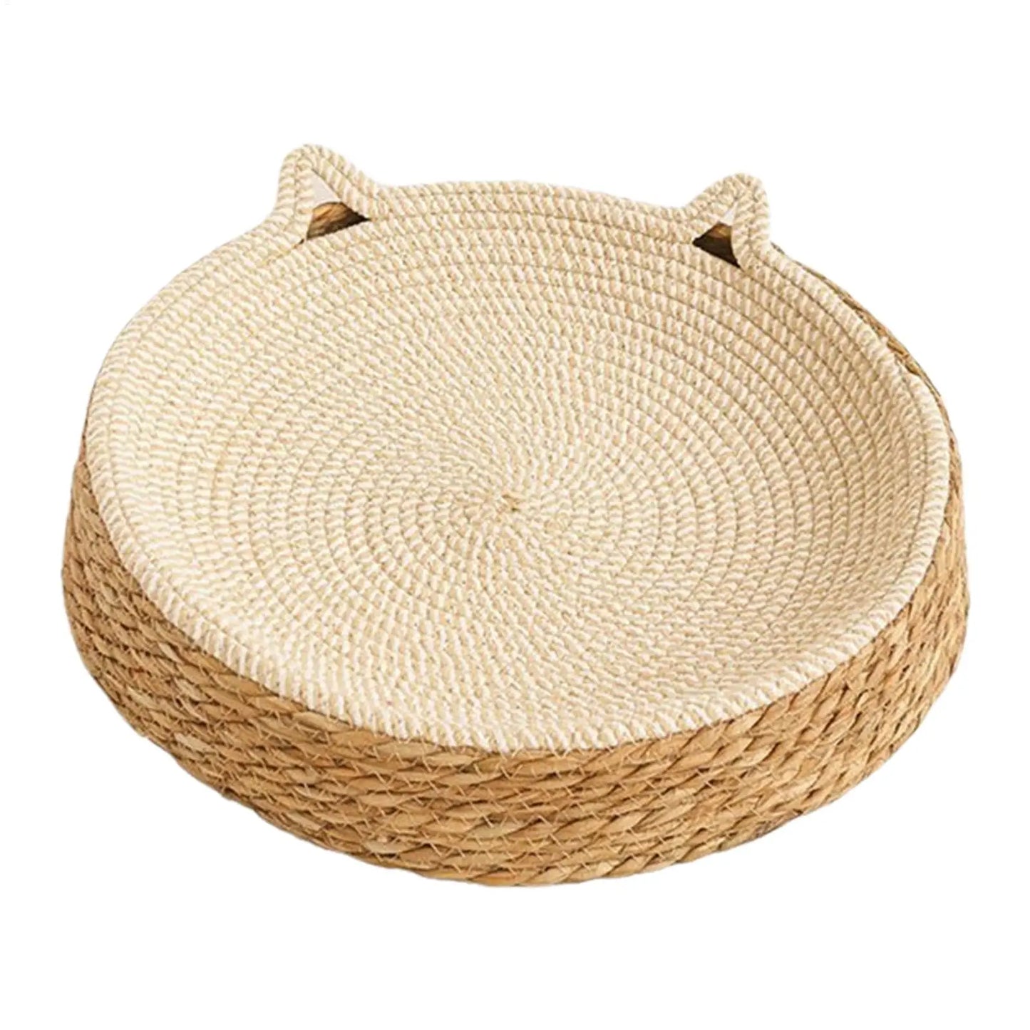 2-in-1 Cat Bed & Scratching Board | Boho Round Cat Scratcher