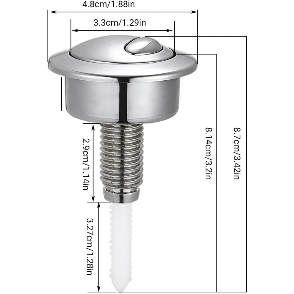 ABS Chrome Dual Flush Toilet Push Button Tank Replacement Kit