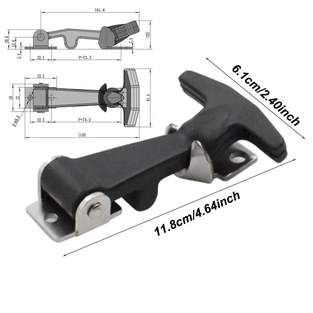 Rubber Hood Catch With Bracket 2pcs Elastic Stainless Steel Rubber Hood Catch Flexible T-shaped Drawer Latch For Coolers Boats Peaceful Pleasures Health and Wellness DK124S3 China Mainland