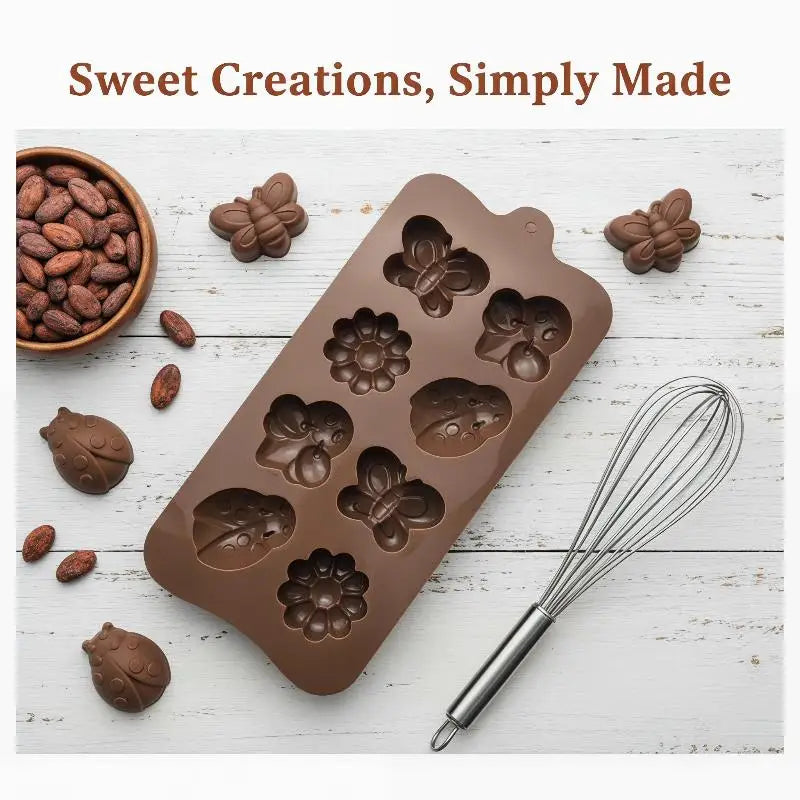 Silicone Flower Chocolate Mold – 8-Cavity BPA-Free Baking Mold