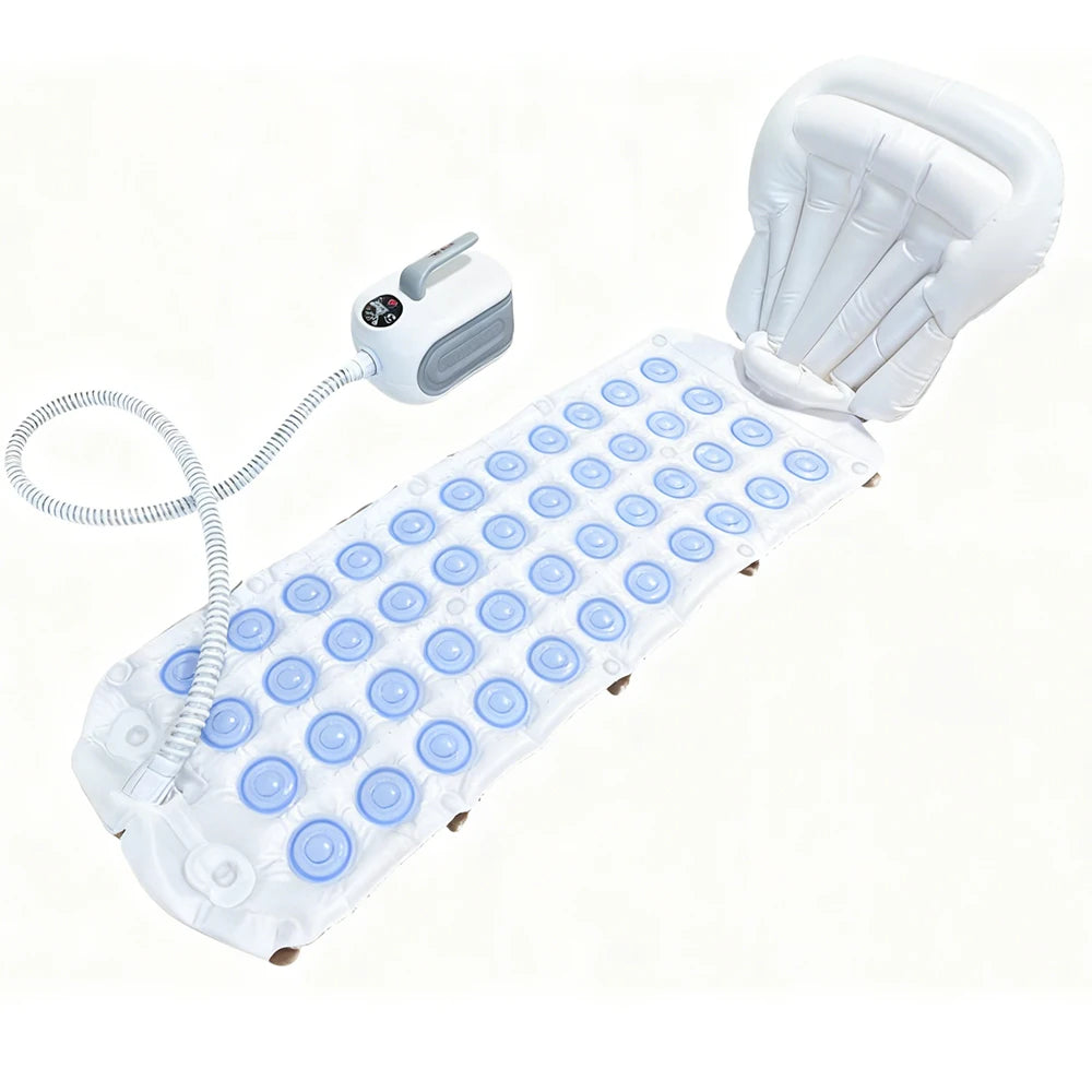 Spa Bubble Bath Massager Mat with Remote & Inflatable Pillow