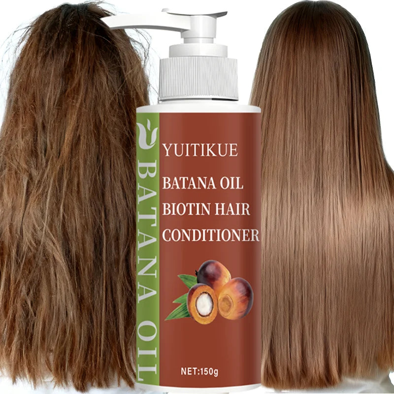 Batana Oil Biotin Conditioner 150g - Repair Damaged Hair, Anti Frizz Formula, Heat Protection, Smooth & Shiny Hair Peaceful Pleasures Health and Wellness