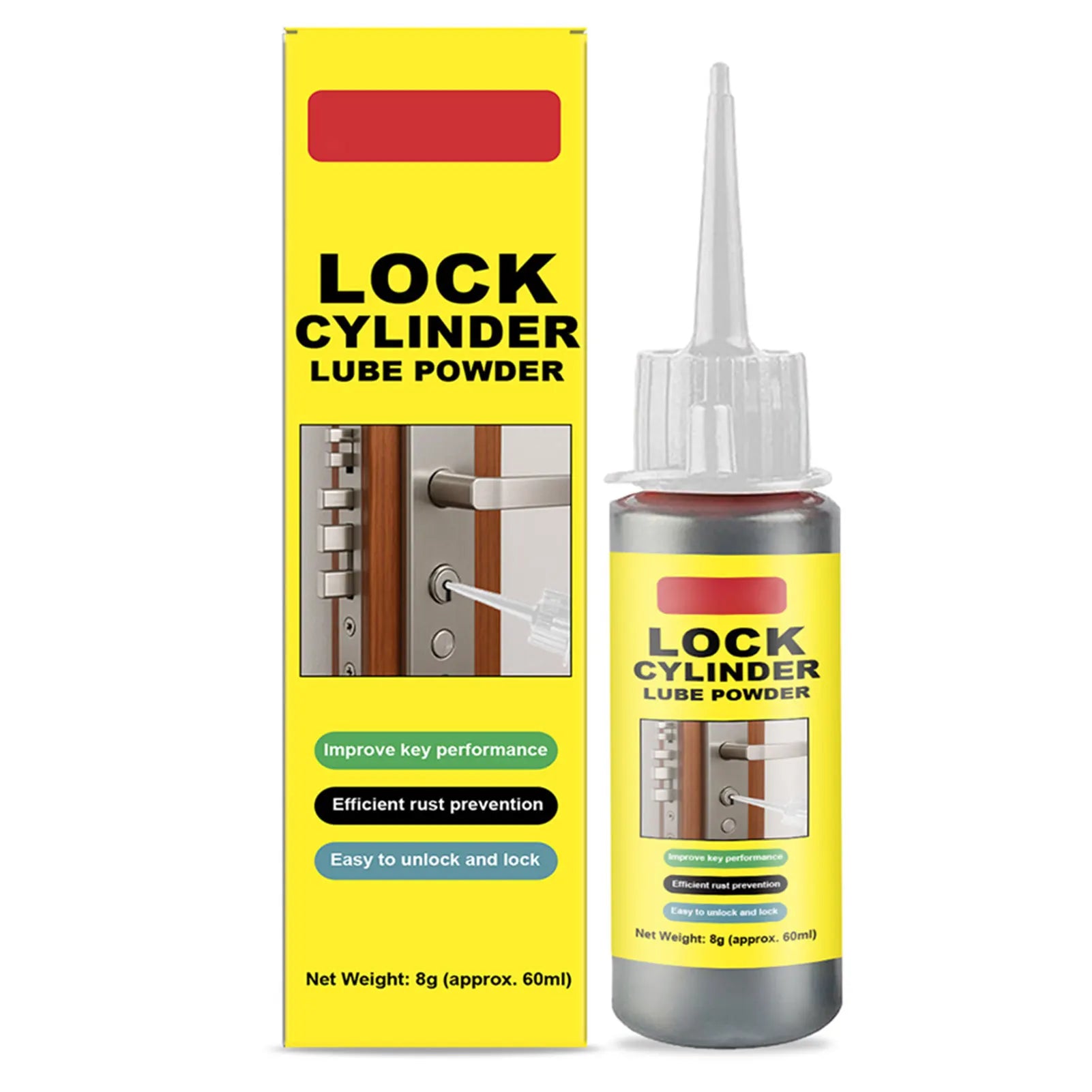 Lock Cylinder Graphites Lubricant Powder Dry Lubricant Powder For Lock Cylinder Long-Lasting Lubricant With No Dust Door Locks Peaceful Pleasures Health and Wellness 1pc