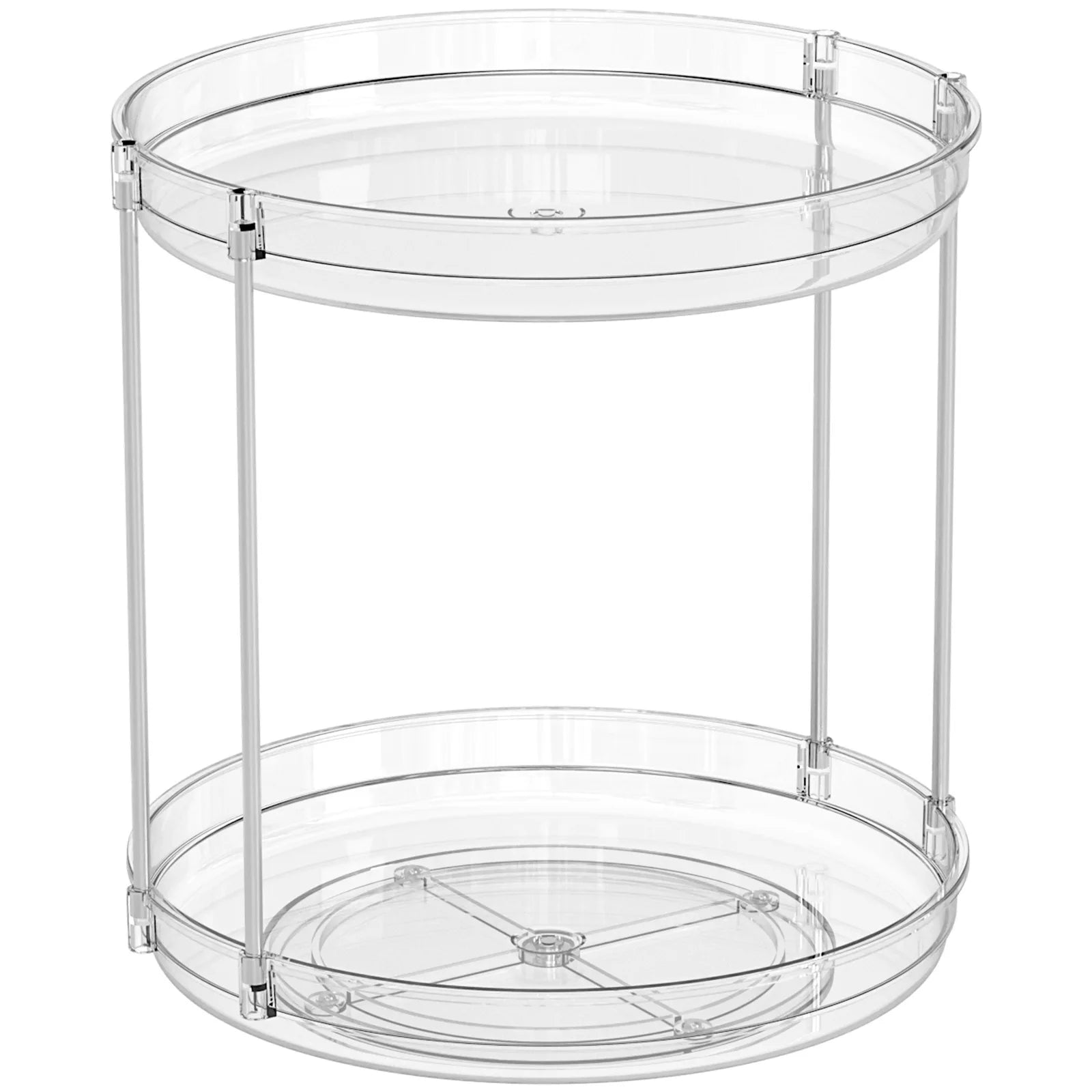 Rotating Spice Rack Turntable Kitchen Countertop Organizer For Seasoning Condiment Bottles Jars Beverage Cans Home Kitchen Use Peaceful Pleasures Health and Wellness Clear