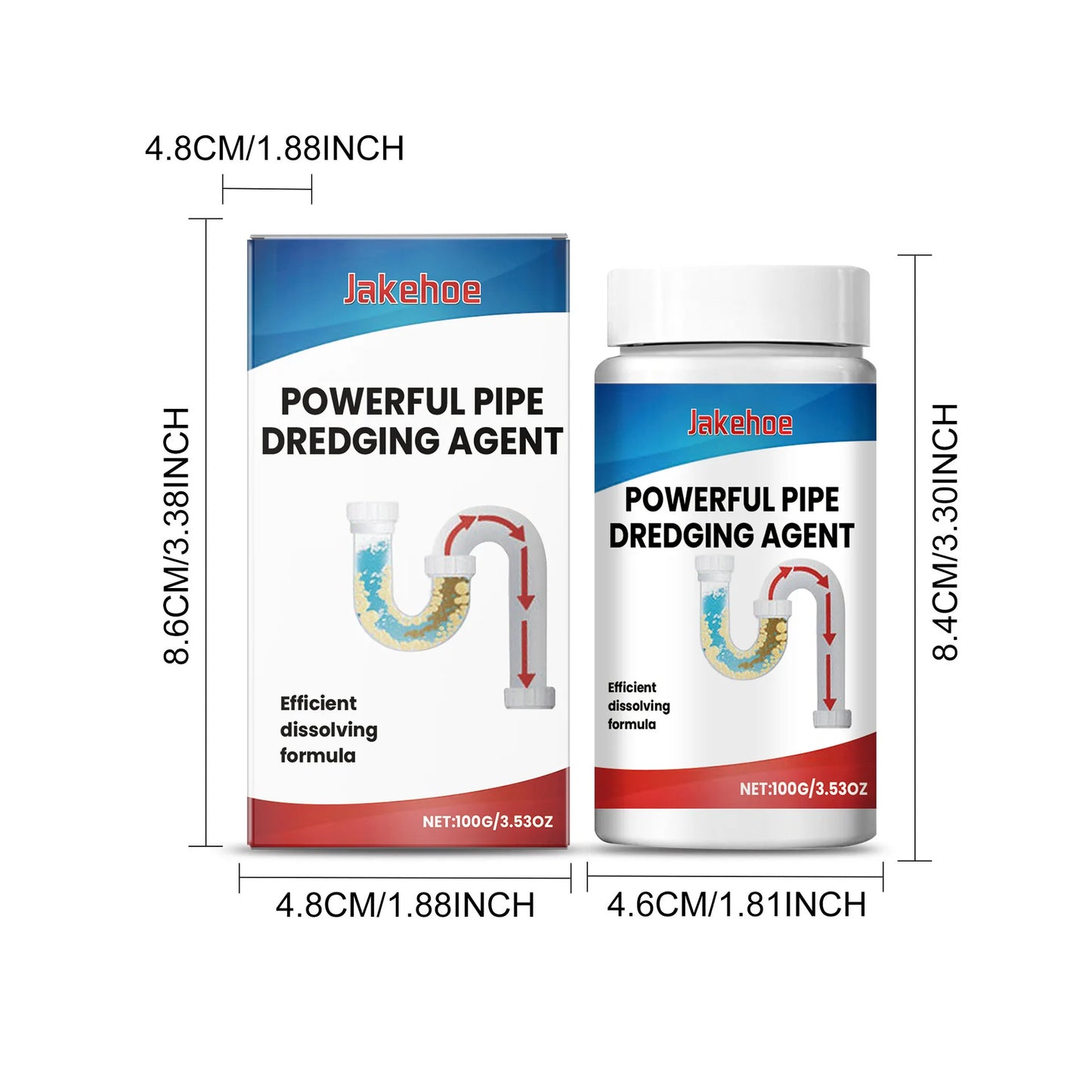 JAKEHOE Drain Dredging Agent – Unclogs Pipes & Removes Odors