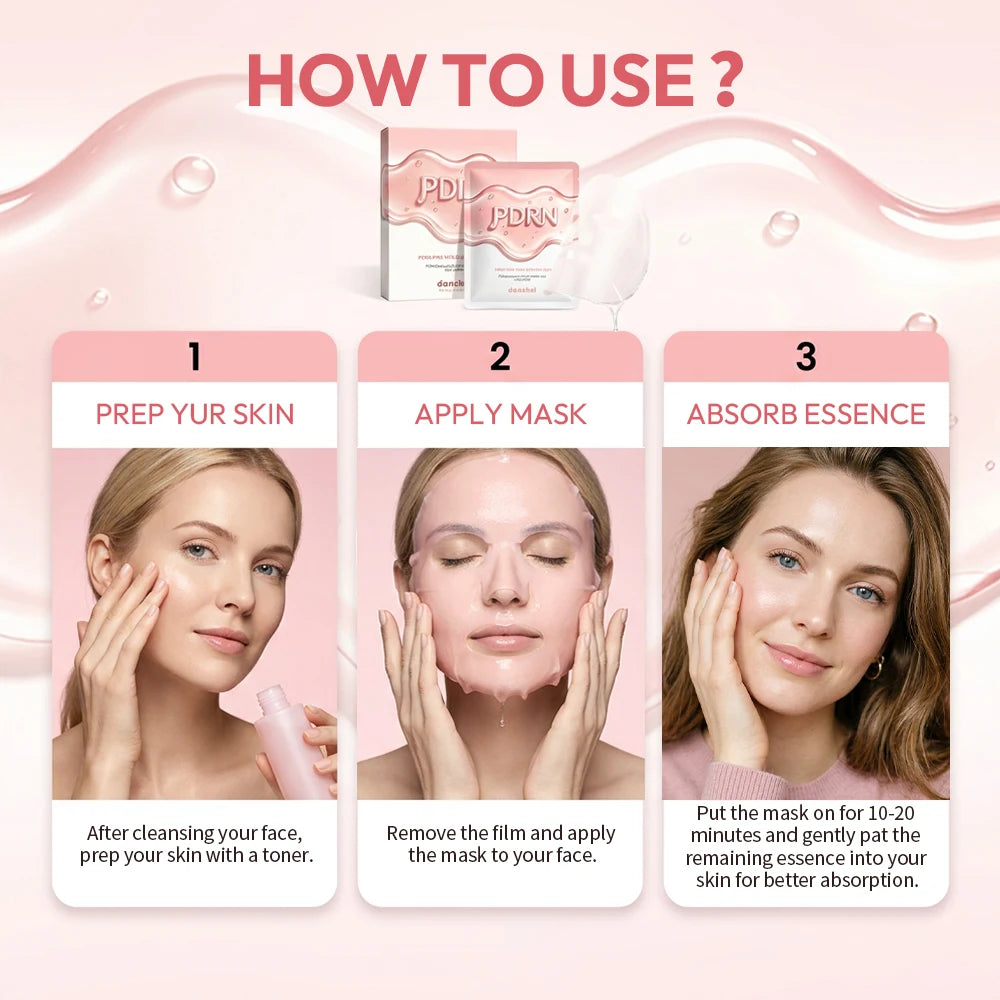 Korean Salmon DNA PDRN Mask Pink Vita Coating Sheet Mask Hydrate Firm Balance Glass Skin Facial Care Mask Peaceful Pleasures Health and Wellness