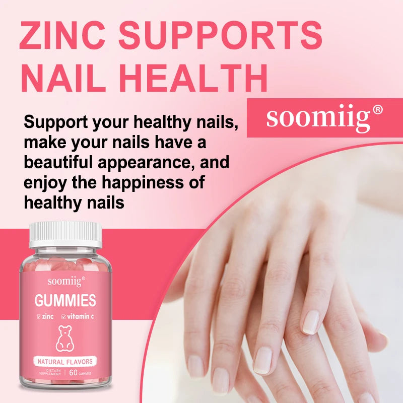 Vitamin C + Zinc Gummies | Immune, Skin & Hair Support – 60ct