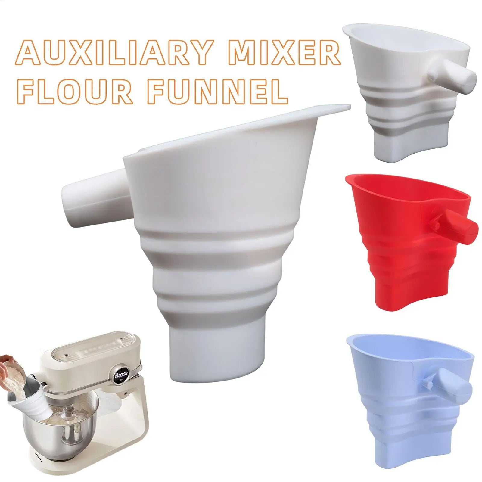 5-Quart Stand Mixer Funnel Attachment 1PC Splash-Guard & Pouring Spout In One, Dishwasher Safe Silicone For Flour, Sugar Peaceful Pleasures Health and Wellness