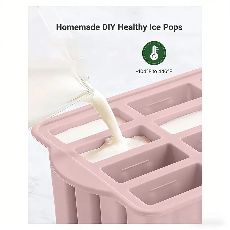 Y51A-For Summer DIY Ice Cream Kit Featuring Wooden Sticks And Silicone Popcorn Molds, Kitchen Accessories Peaceful Pleasures Health and Wellness