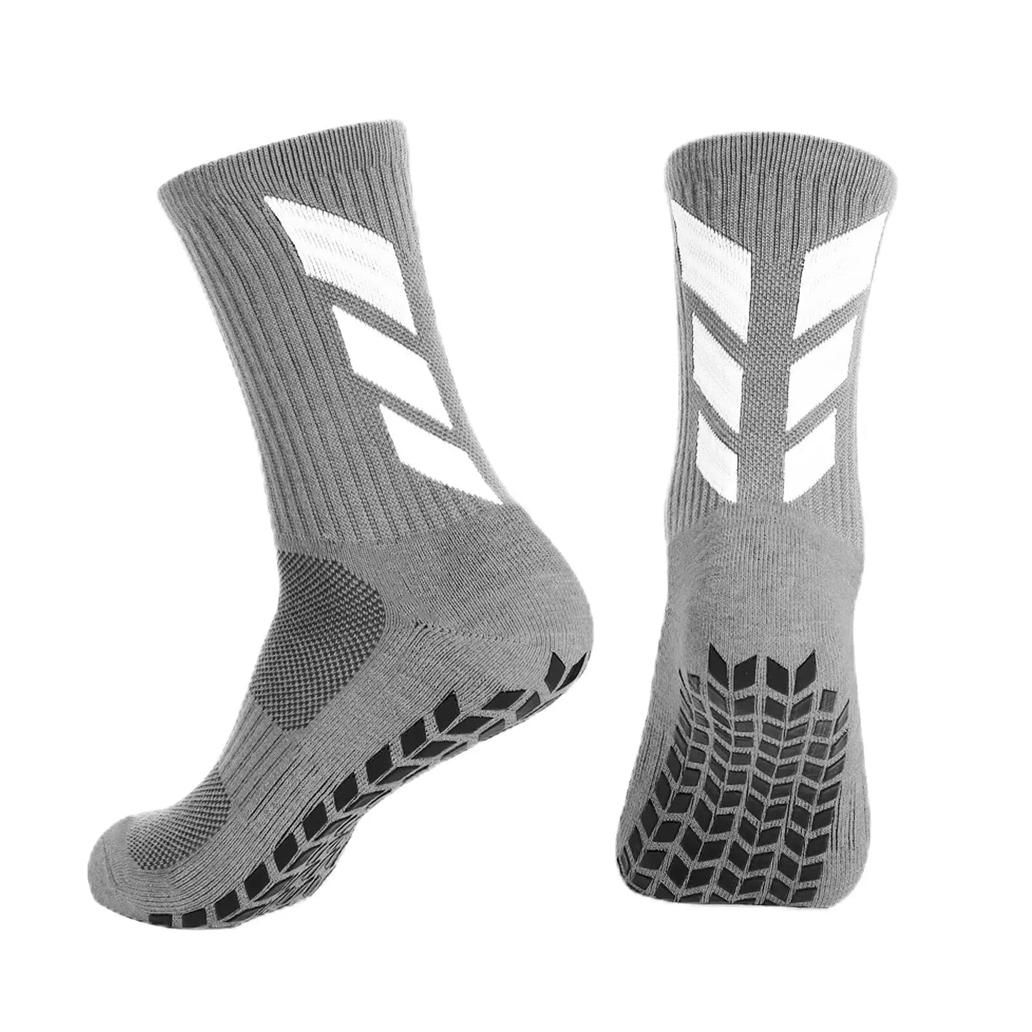 1 pair of socks football socks men's anti slip hospital yoga anti slip training sports socks Peaceful Pleasures Health and Wellness GRAY