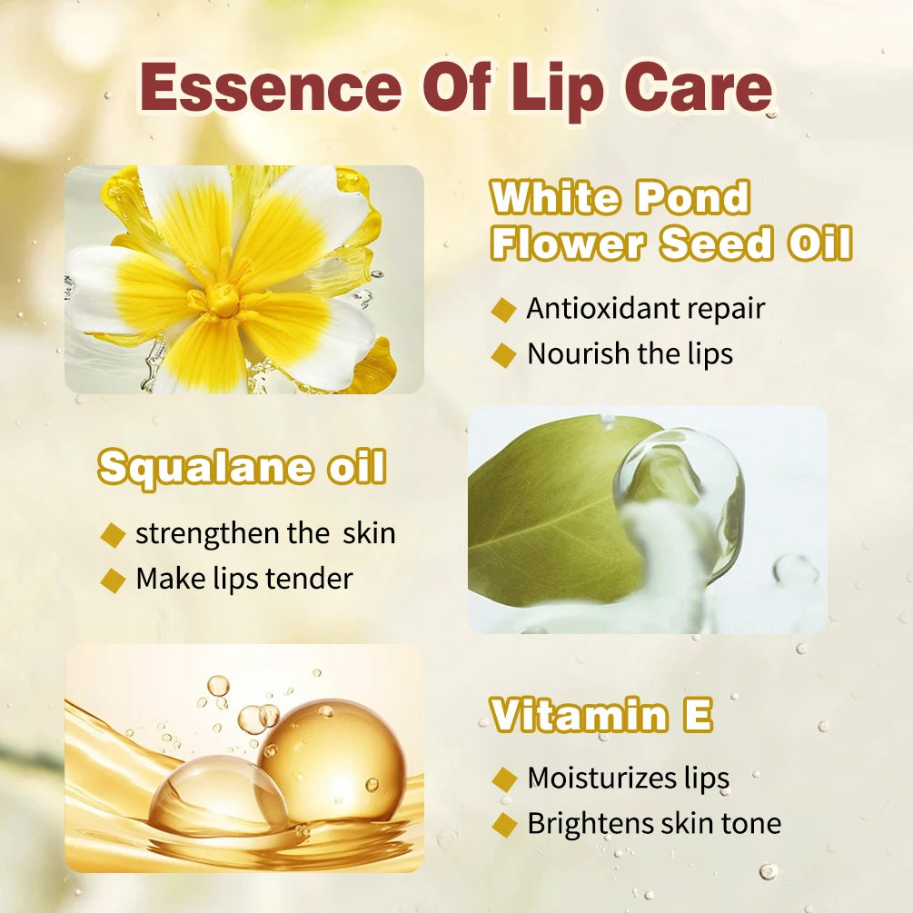 QIBEST Glitter Plumping Lipgloss Jelly Moisturizer Fruit Color Changing Lip Oil Transparent Fullness Lip Tint Gel Makeup LipCare Peaceful Pleasures Health and Wellness