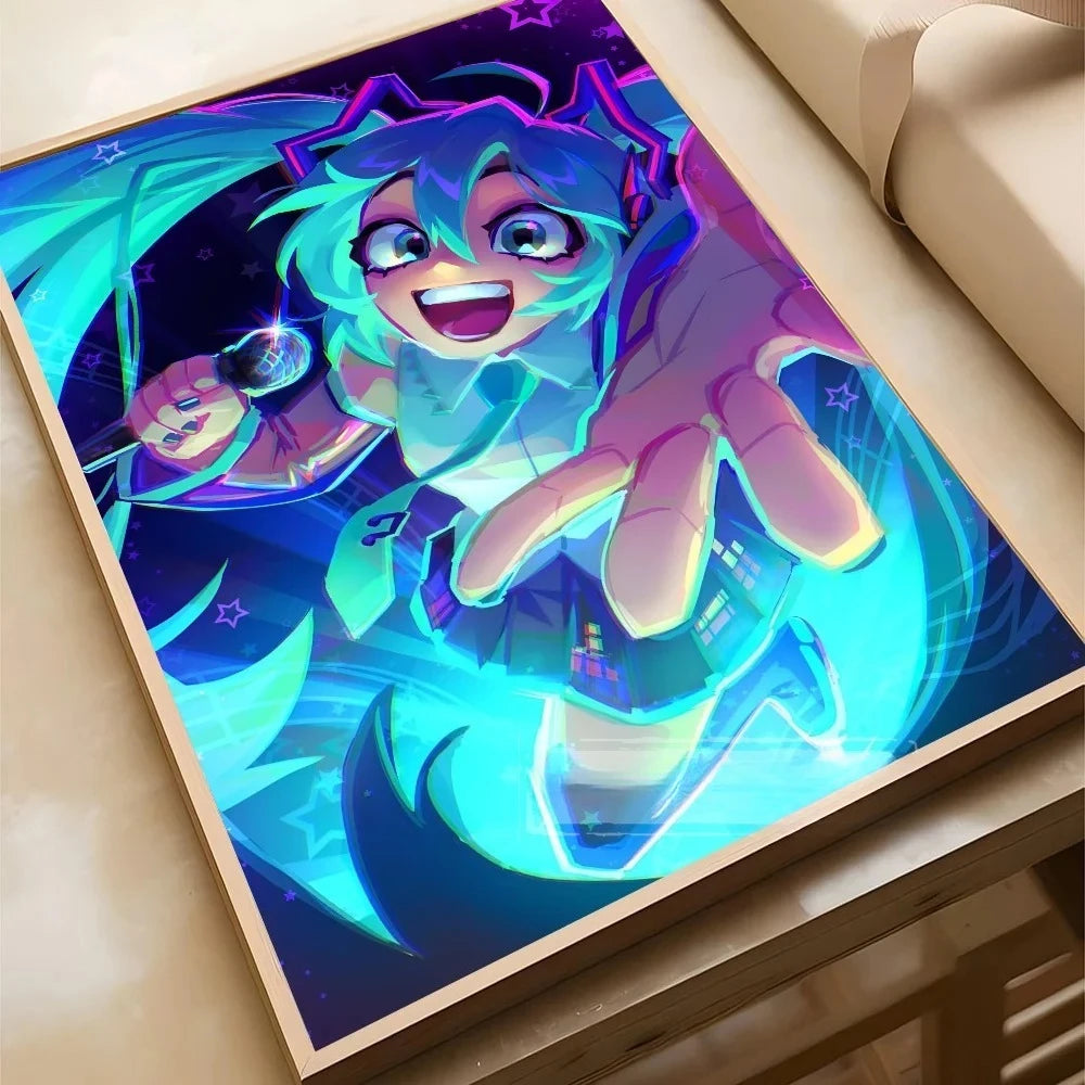 Virtual Idol H-Hatsunes MikU Poster Poster Paper Print Home Living Room Bedroom Entrance Bar Cafe Art Painting Decoration Peaceful Pleasures Health and Wellness