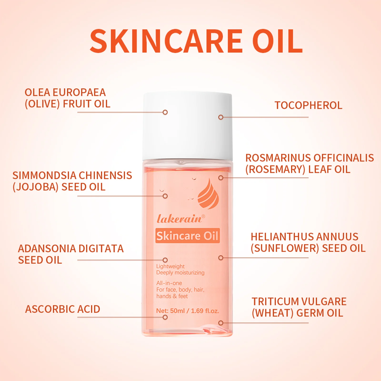 Bio Skincare Body Oil Face Body Moisturizer Vitamin A Vitamin E Exfoliate skin Improve Hair Health Fade Scars Exfoliate skin car Peaceful Pleasures Health and Wellness