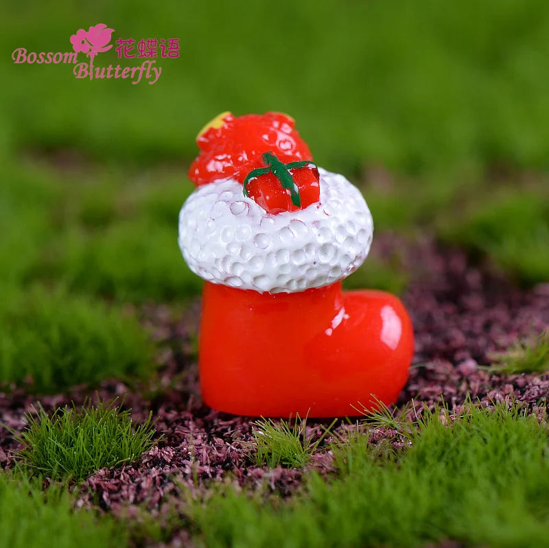 1pcs Fairy Garden Cartoon Ornaments Resin Craft Gift Christmas Santa Snowflake Snowman Miniature Figurine Accessories Home Decor Peaceful Pleasures Health and Wellness socks