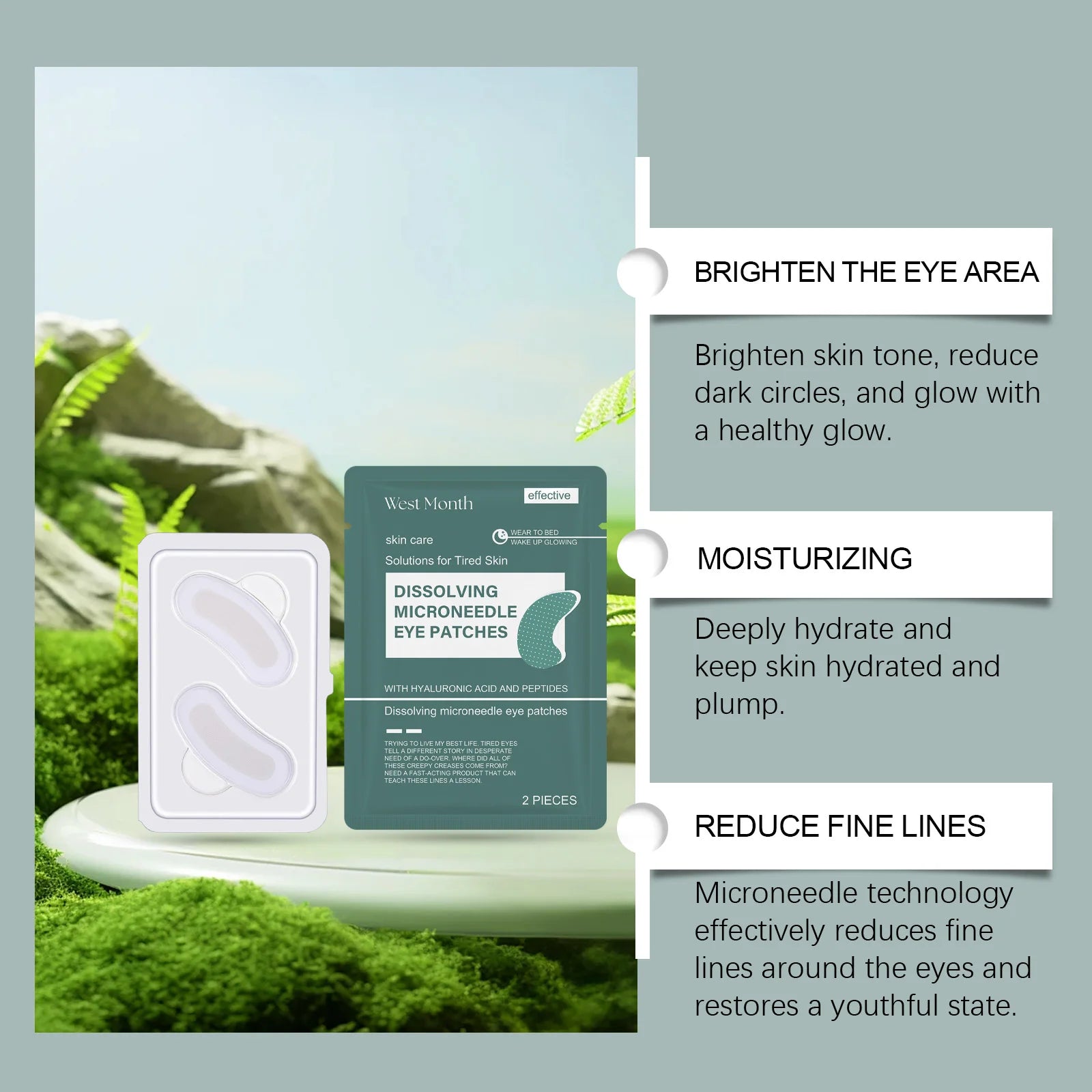 Microneedle Eye Patches – Hyaluronic Acid, Dark Circles & Wrinkles Peaceful Pleasures Health and Wellness