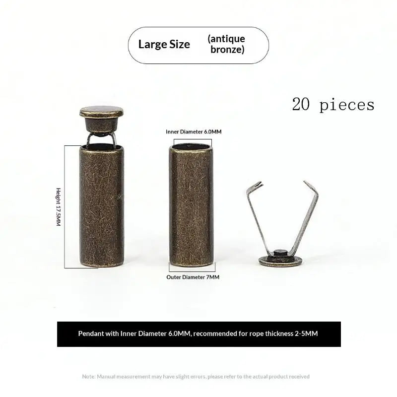 Metal Rope Ends Stopper Button Cord End Lock Cap Hanging Bell Buckle DIY Bag Shoes Garment Lanyard Accessories Peaceful Pleasures Health and Wellness Bronze 20pcs