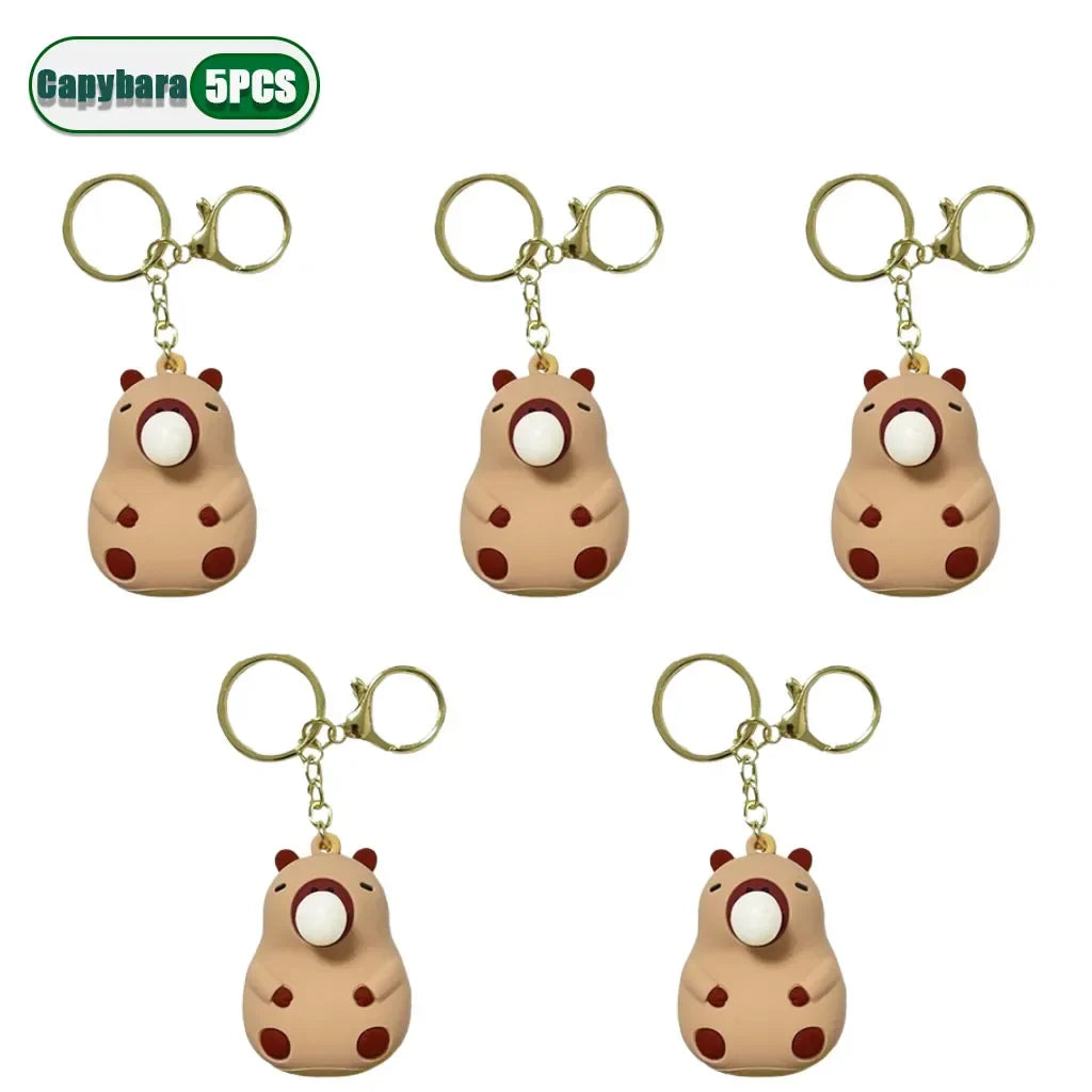 Capybara Squeeze Bubble Keychain – Cute Bag & Car Charm Gift