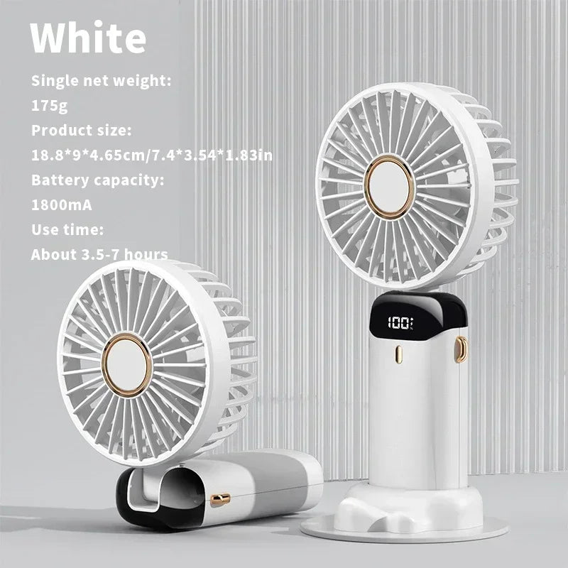 Portable Foldable Neck Fan 3000mAh – 5 Speed & LED Display