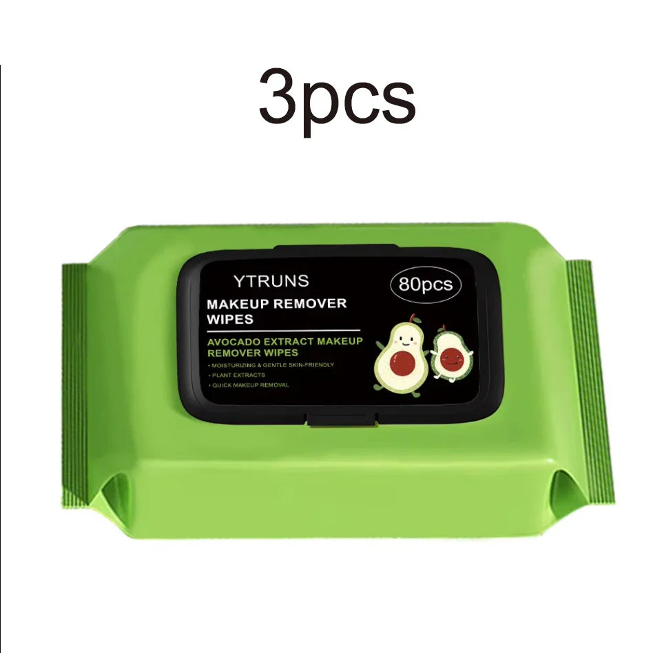 80 PCS Avocado Makeup Remover Wipes – Deep Cleanse & Travel