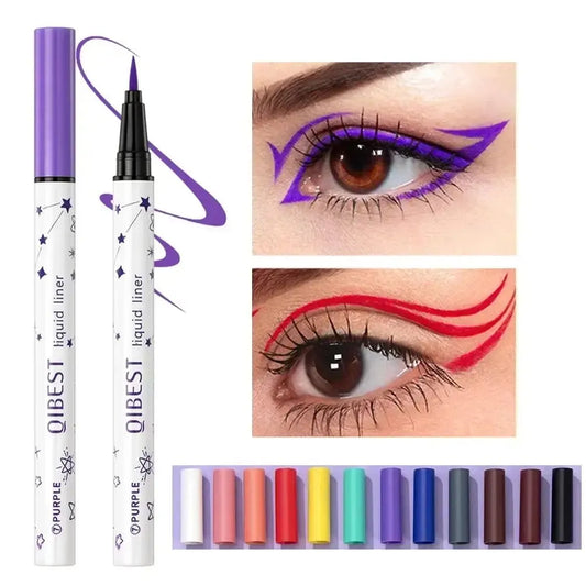 QIBEST Waterproof Liquid Eyeliner Pen – 12 Colors, Matte Liquid Eyeliner Pen Oasis Select