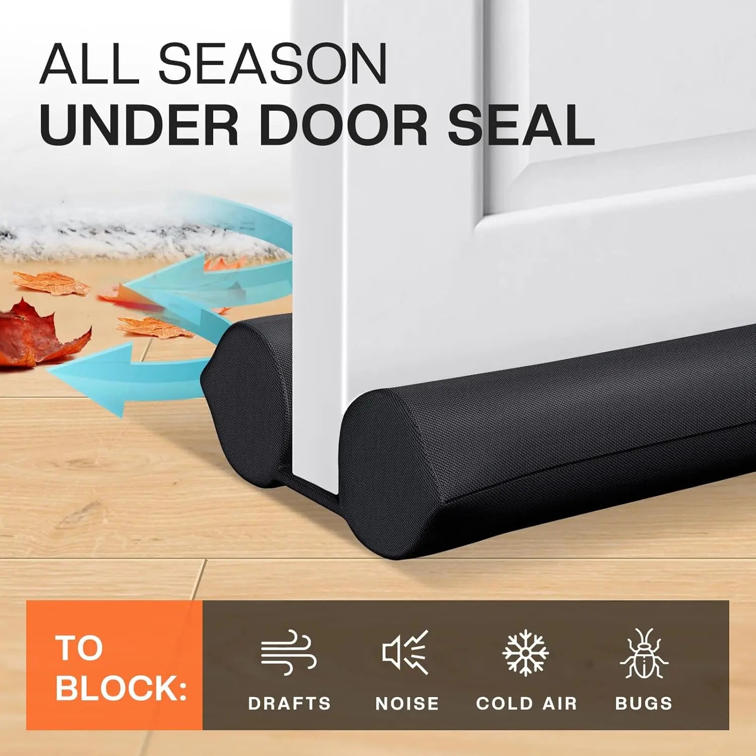 Large Door Draft Stopper for Bottom of Doors 30/32/36” Under Door Sweep Noise Blocker Gap Stoppers Door Seal Guard Draft Stopper Peaceful Pleasures Health and Wellness