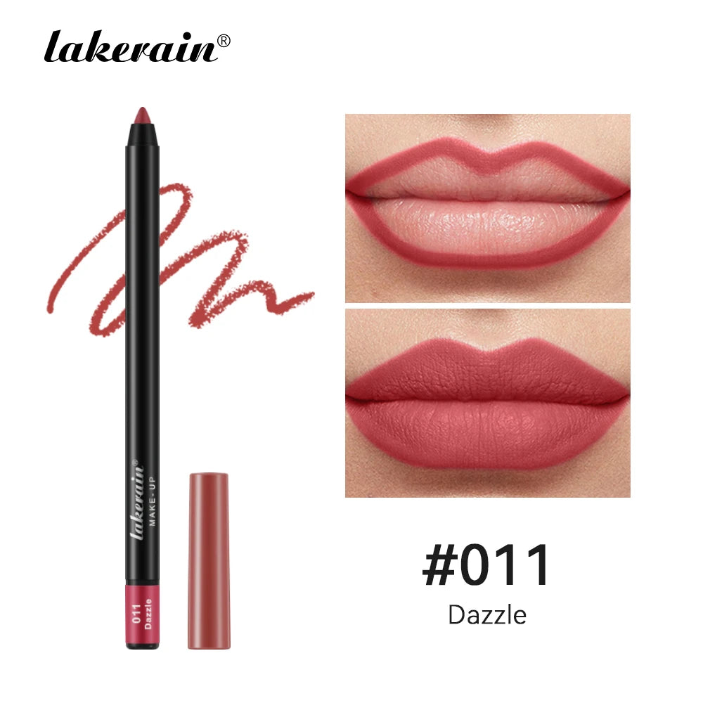 12 Colors Matte Lipliner Pencil Red Contour Tint Lipstick Waterproof Long Lasting Non-stick Cup Moisturising Lips Makeup Peaceful Pleasures Health and Wellness 11 Dazzle