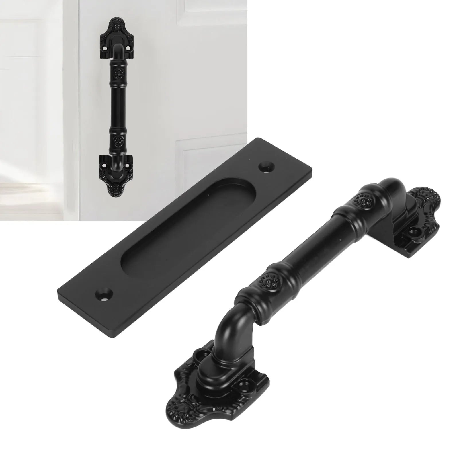 Barn Door Handles Sliding Barn Door Handle Double Sided Black Barn Door Pull Handle for Gates Garages Sliding Barn Door Handle Peaceful Pleasures Health and Wellness