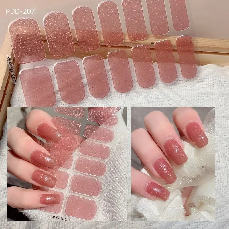 Self Adhesive Sparkling Glitter Full Cover Designer Art Nail Decoration Fashion Manicure Nail Stickers Peaceful Pleasures Health and Wellness PDD-207