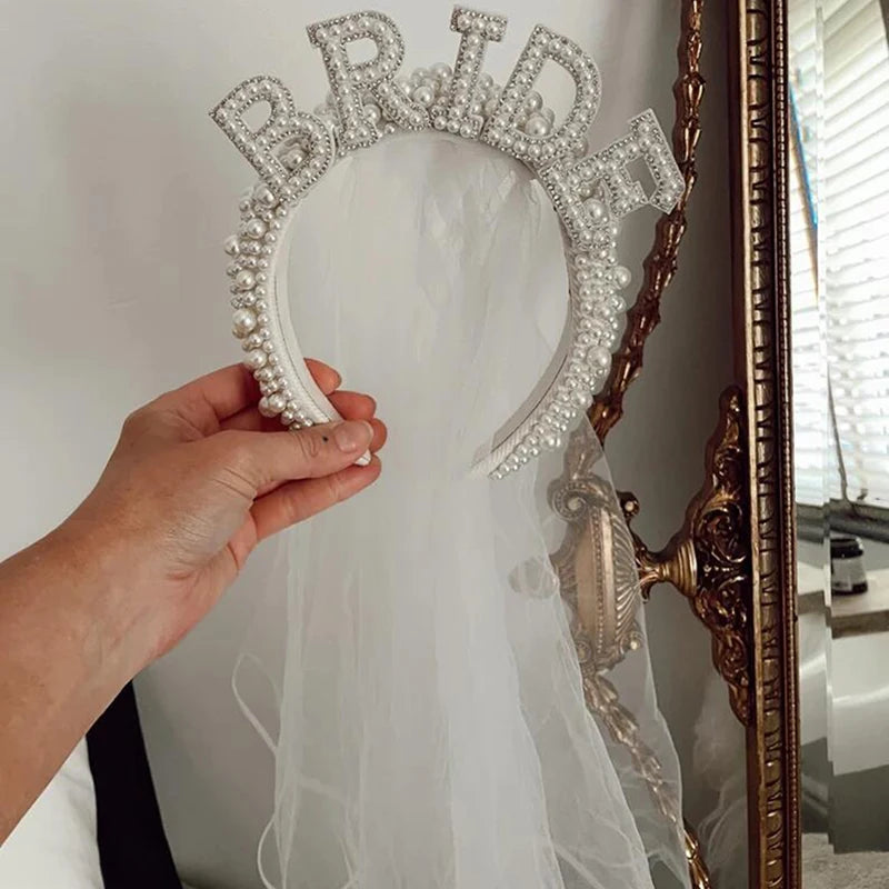 Bride To Be Pearl Crown Tiara Headband | Bachelorette Gift