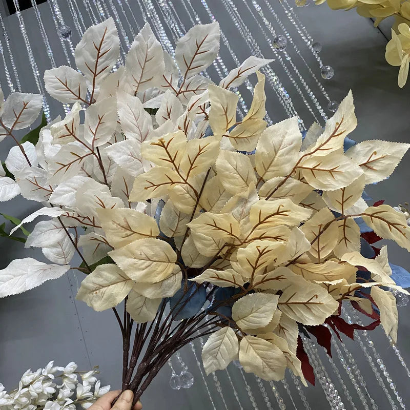 Silk Rose Leaf Artificial Plant Stems | Set of 4 | 57cm