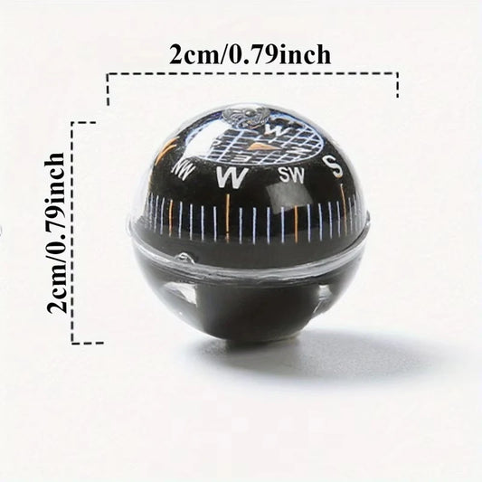 Black Plastic Directional Sphere Ball Compass Outdoor Navigation Peaceful Pleasures Health and Wellness