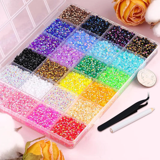 32,000 Jelly Rhinestones 40 Colors 3mm – Craft & Nail Gem Kit Craft Rhinestone Kit Oasis Select