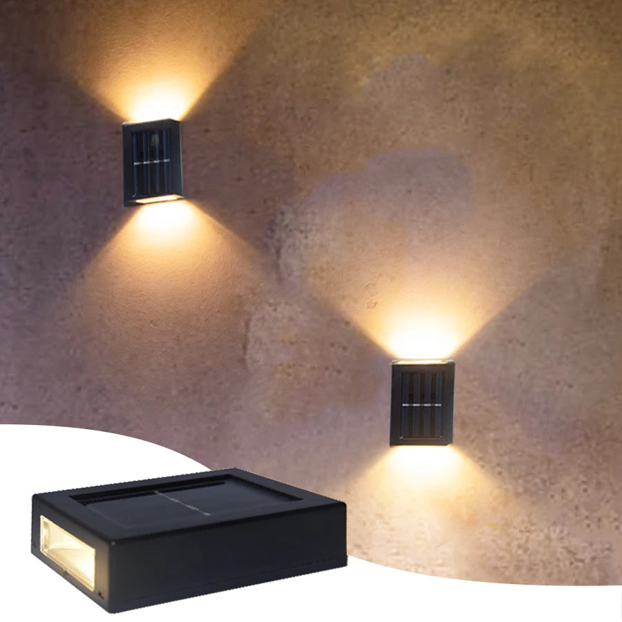 Solar Light Outdoor Up and Down Wall Washer Light Waterproof Solar Lamp for Garden Street Landscape Balcony Yard Porch Decor Peaceful Pleasures Health and Wellness warm white 1 pcs big size