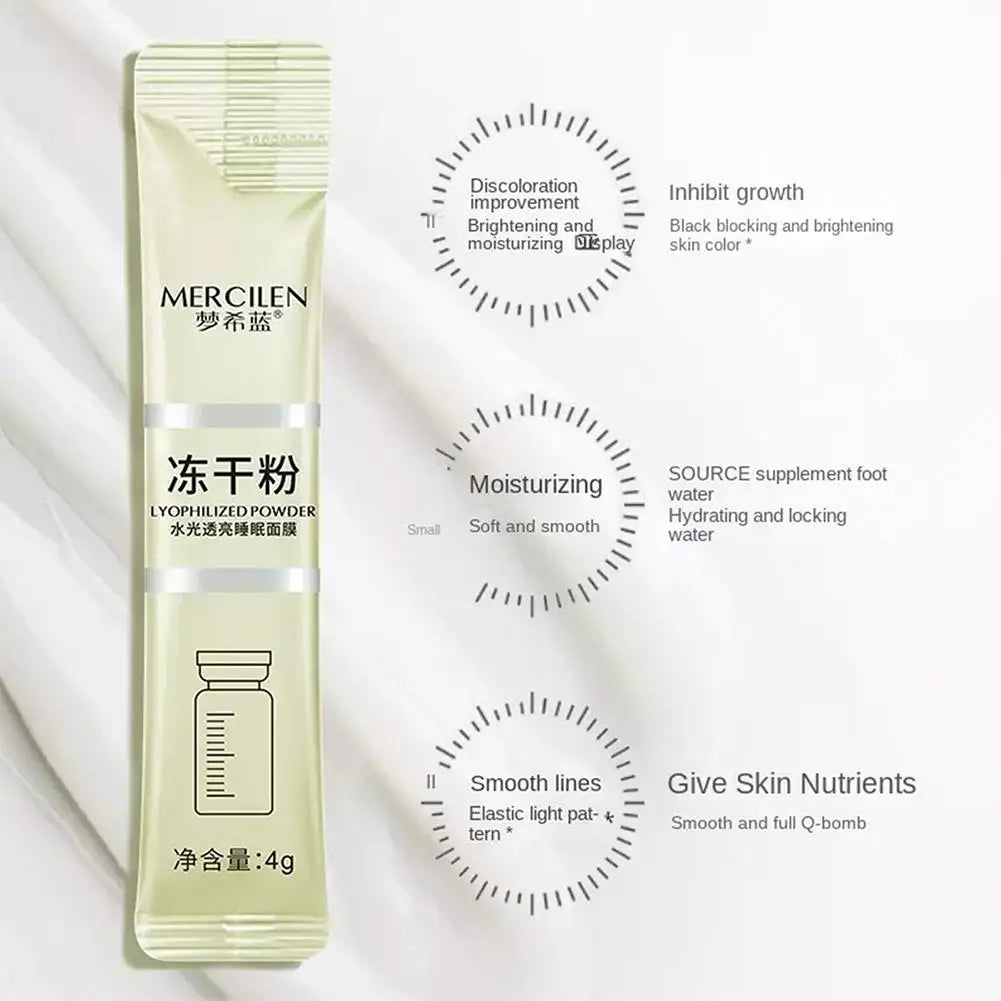 20pcs MERCILEN Collagen Sleeping leave-in Facial Masks Face skincare Moisturizing Brightening Firming Hydrating Peaceful Pleasures Health and Wellness