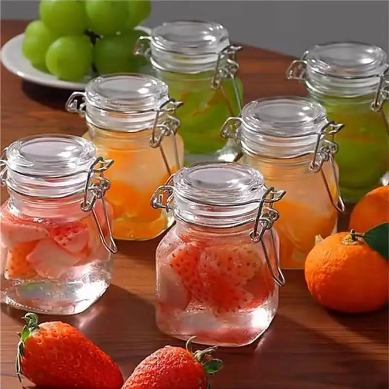 Glass Airtight Storage Jars 50/100ml – Wide Mouth Kitchen Jars