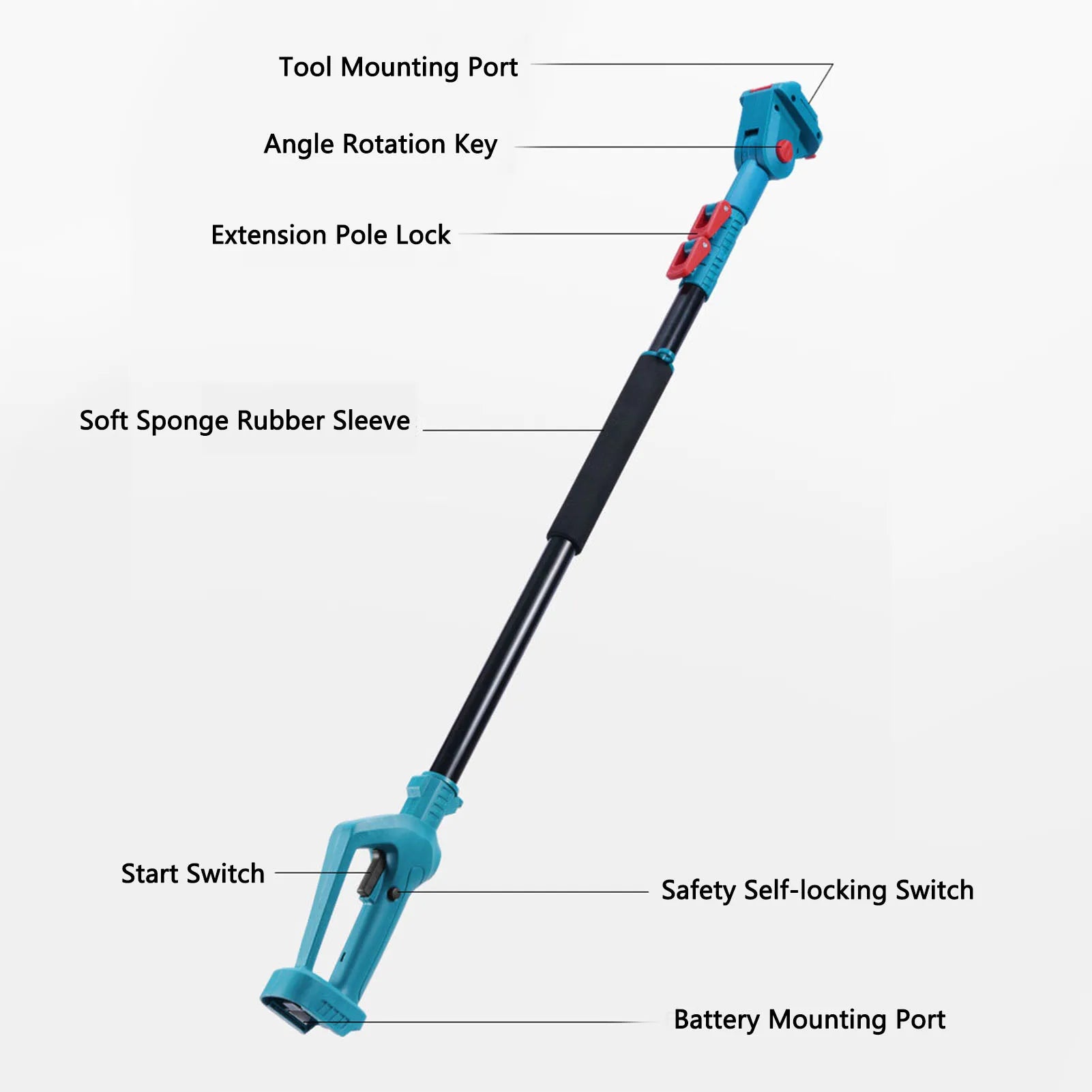 Electric Chainsaw Extension Pole Aluminum Alloy Adjustable Telescopic Rod for Electric Pruning Shears Hedge Trimmers Peaceful Pleasures Health and Wellness